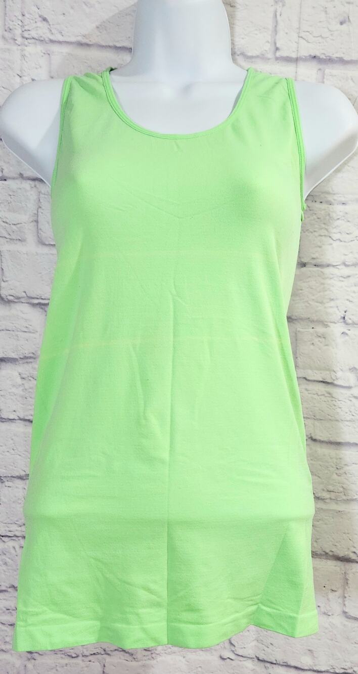 Love Charm Lime Green Round Neck Tank Top One Size Lightweight Soft Stretchy